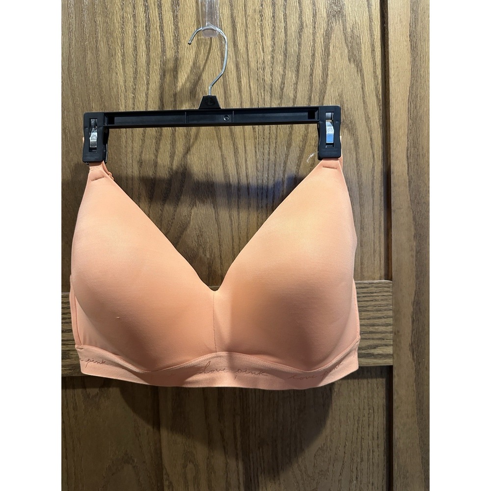 PINK Seamless lightly lined Wireless Bra. 38DDD Orange/Pink